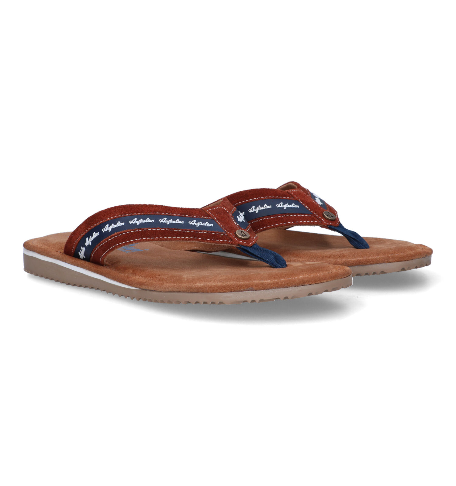 Teenslippers cognac