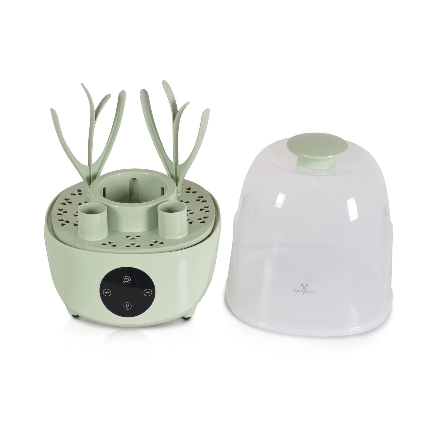 Cangaroo Sterilisator Verde 4 in 1 Flaschenwärmer, für 6 Flaschen, Dampfgarer grün