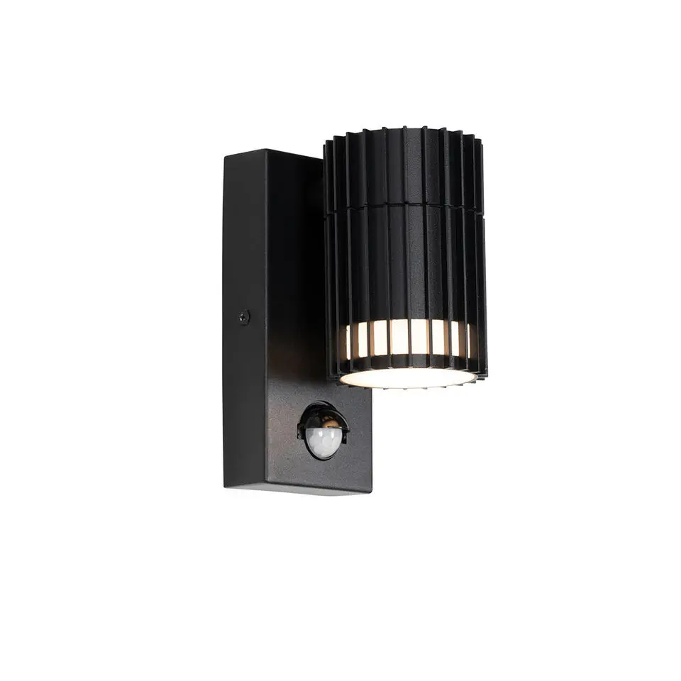Qazqa buitenlampen met sensor boris zwart gu10
