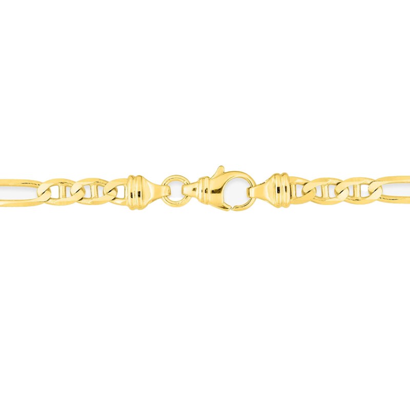 Bracelet Mixte 18 cm - Gourmette Marine - Or 18 Carats - Largeur 4.5 mm