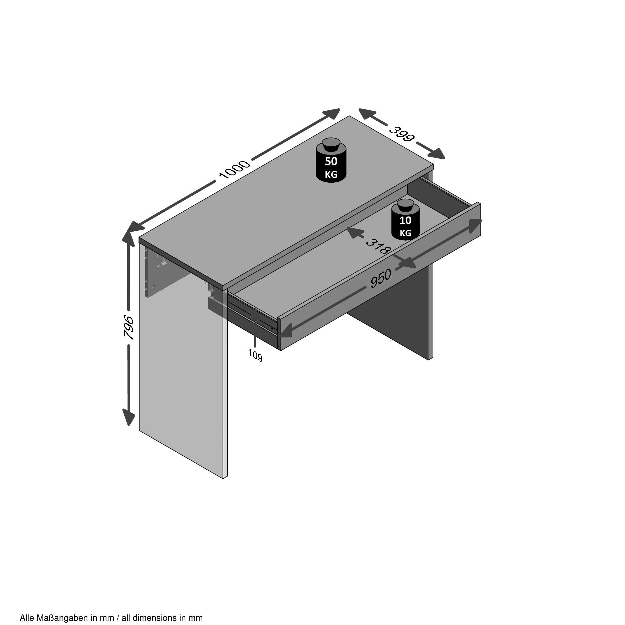 FMD Laptoptisch »Checker« auch als Konsolentisch geeignet