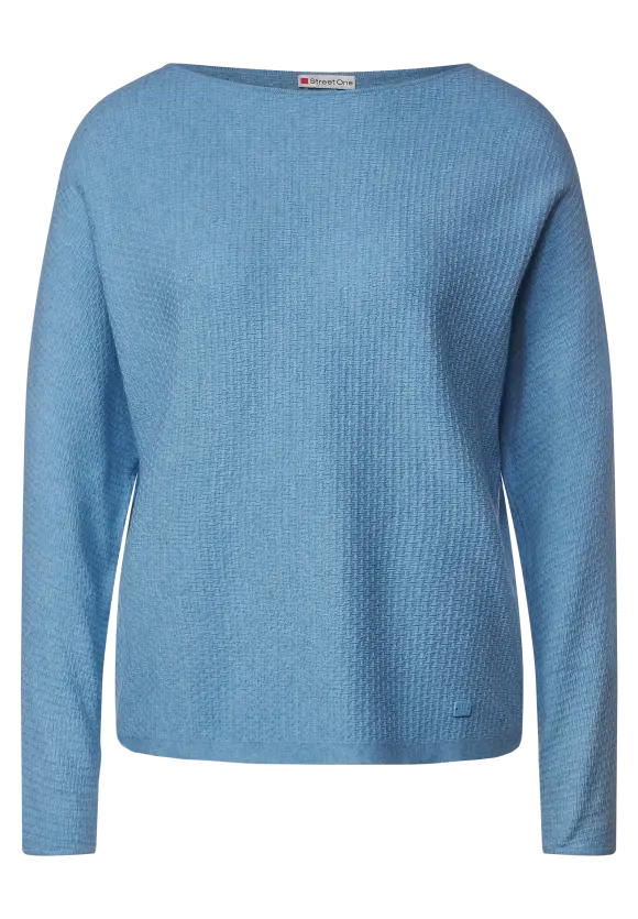 Struktur Strickpullover - gentle blue melange