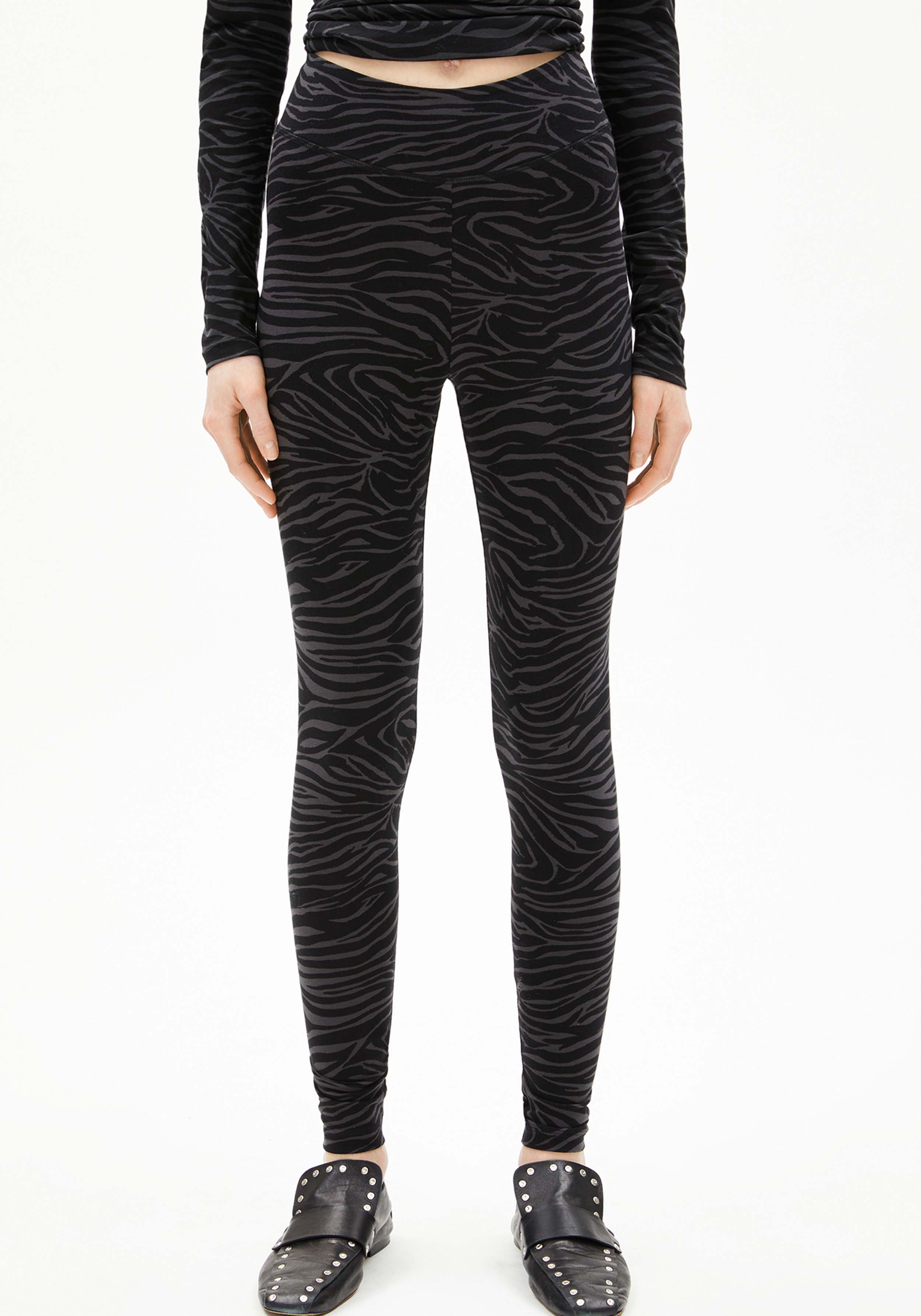 Armedangels Leggings Faribaa Zebraraa Black