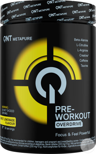 QNT Metapure Pre-Workout Overdrive Sweet Lemonade 390g