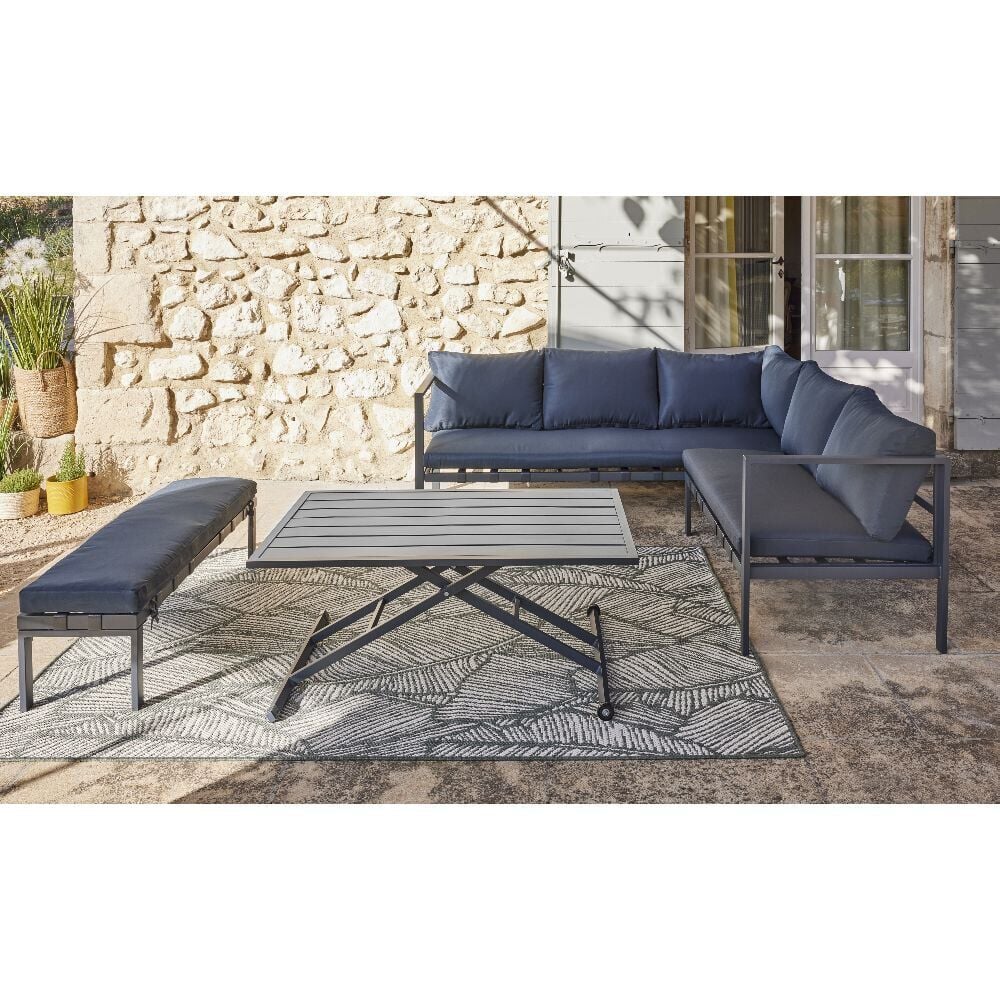 Ensemble repas de jardin Oslow 8 personnes métal gris