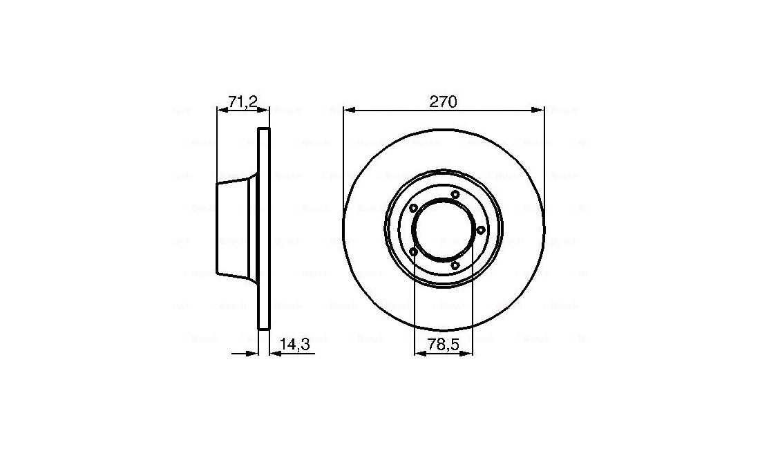 Bremseskive 270 x 14 mm