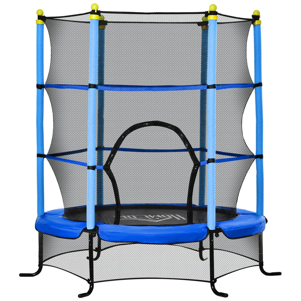 HOMCOM Trampoline voor kinderen, 163cm x 163cm x 163cm, staal, blauw, tot 50 kg