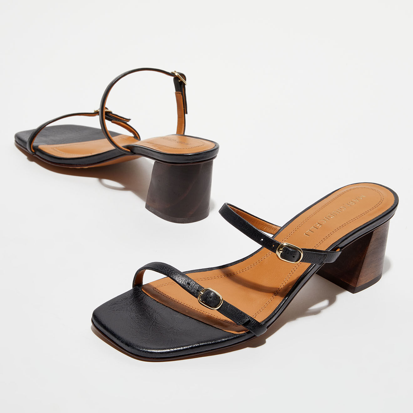 Mari Giudicelli Sandales en Cuir Nilah noires - Talon 5 cm