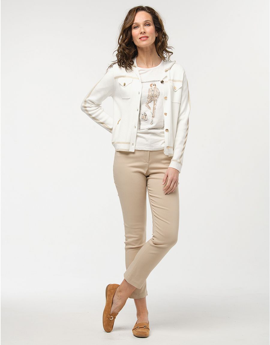 Blouson en maille écru