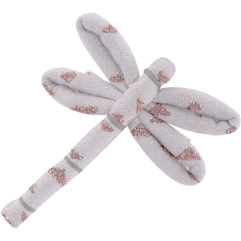 Barrette Libellule Triangle Cuivré Gris