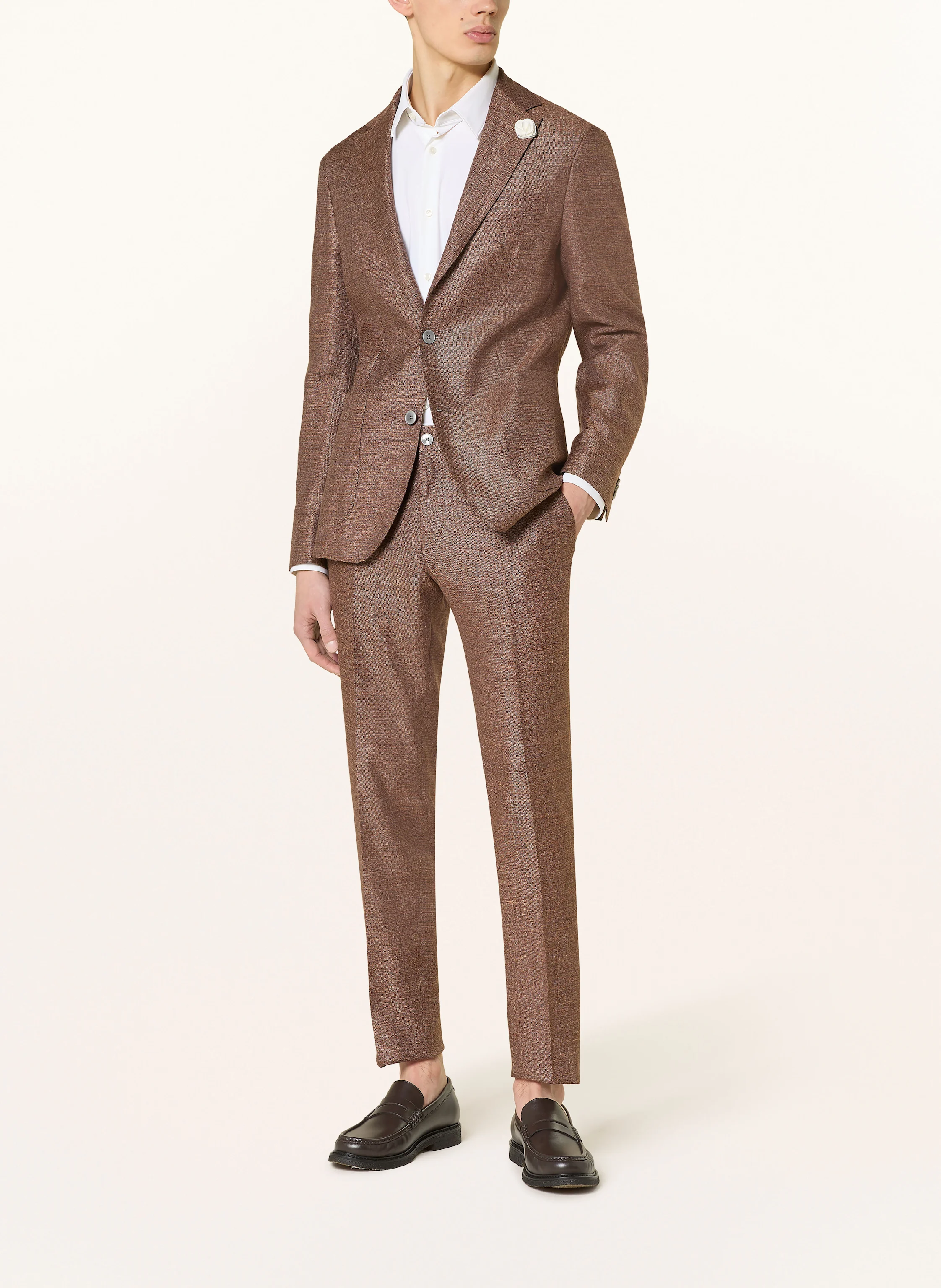 BOSS Anzughose GENIUS Slim Fit mit Leinen