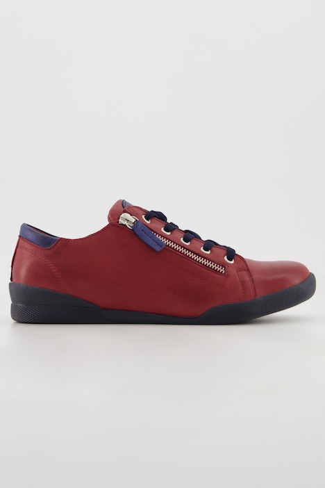 Leder-Sneaker, Nappaleder, Reißverschluss, Weite G