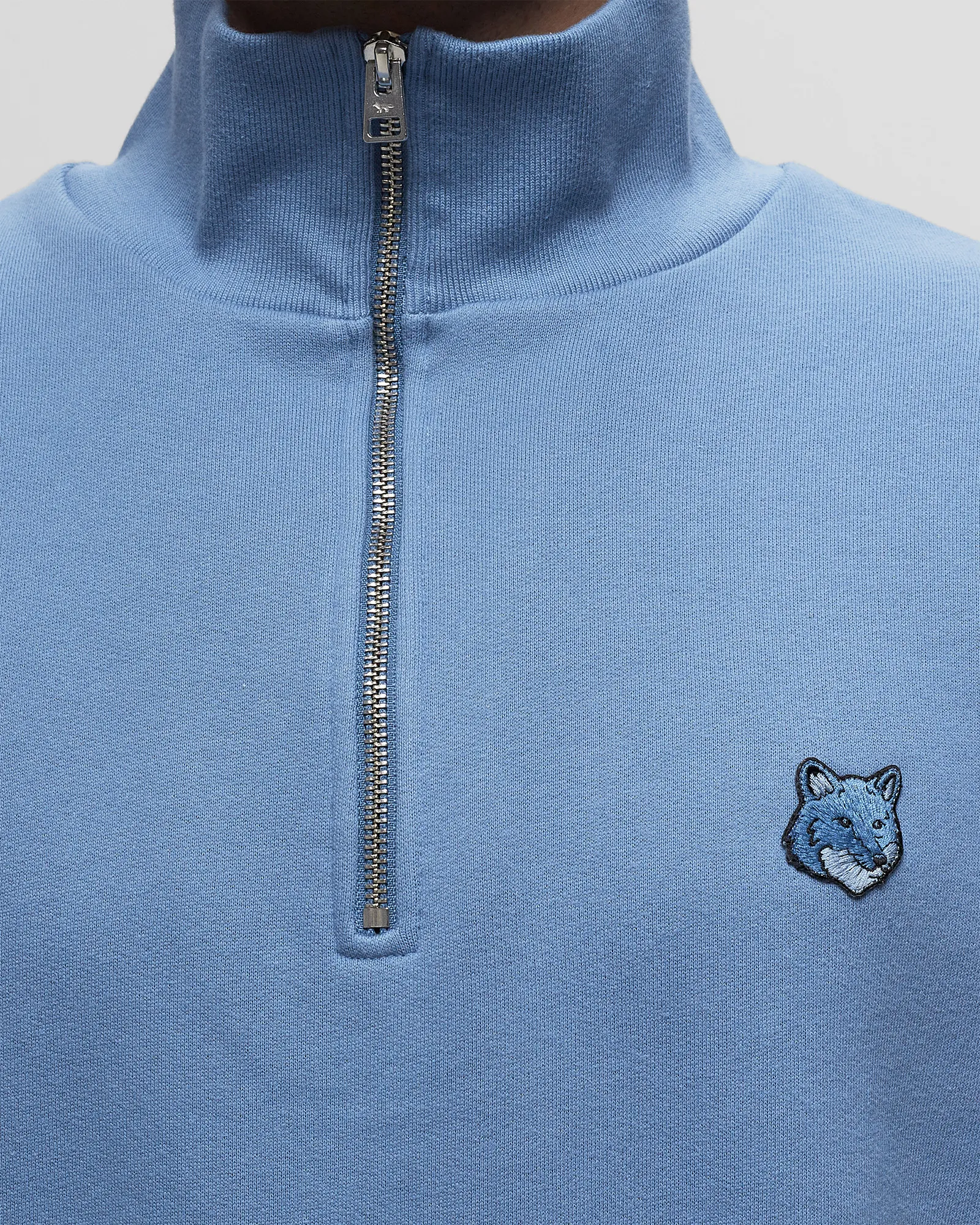 Maison Kitsune BOLD FOX HEAD PATCH COMFORT HALF ZIP SWEATSHIRT