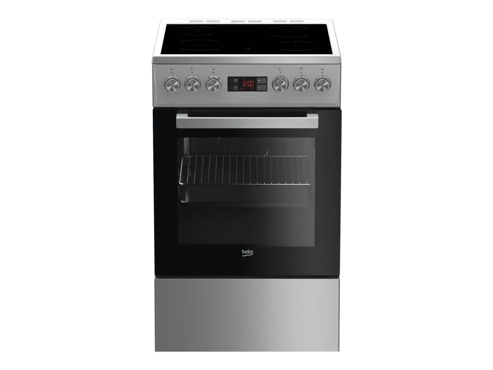 Beko FSM57300GX - Komfur - fritstående - bredde: 50 cm - dybde: 60 cm - højde: 85 cm - med selv-rengøring - rustfrit stål