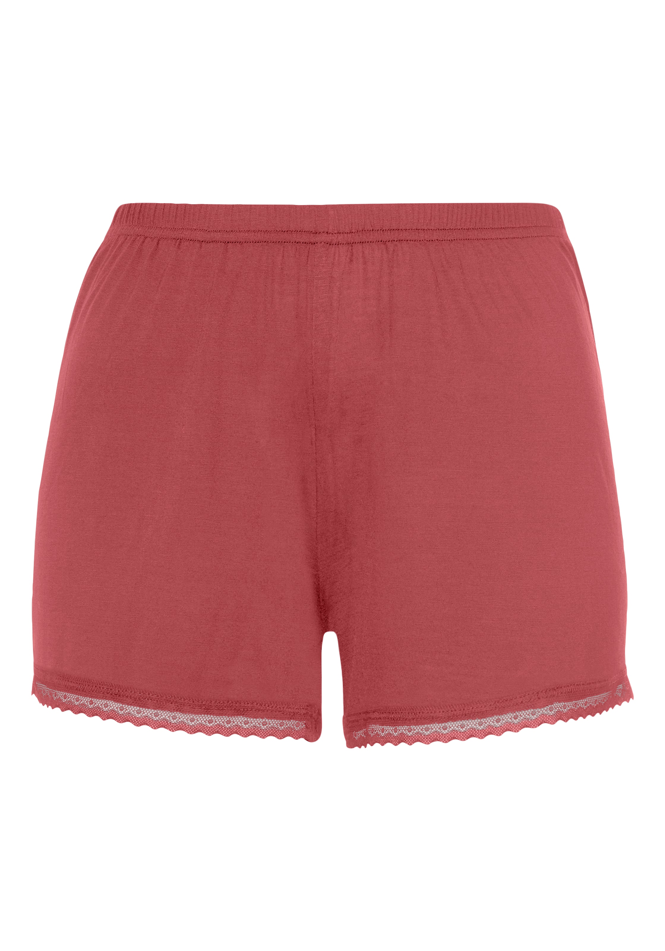 LASCANA Pyjamashorts  mit feiner Spitzenkante