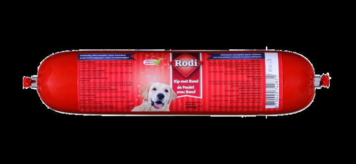 RODI- Worst - Hondensnack - 400 Gram - rund, kip