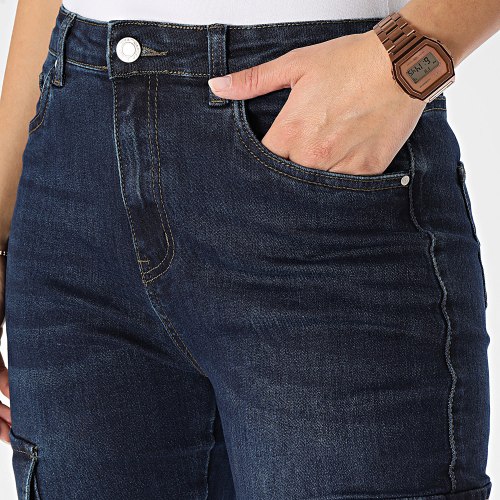 Pantalon Cargo Jean Femme Bleu Brut