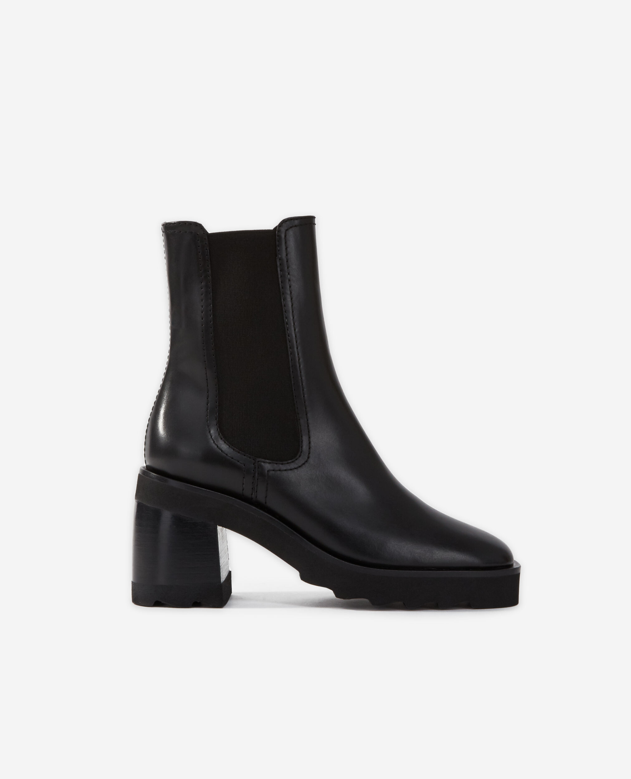 Boots à talons en cuir noir