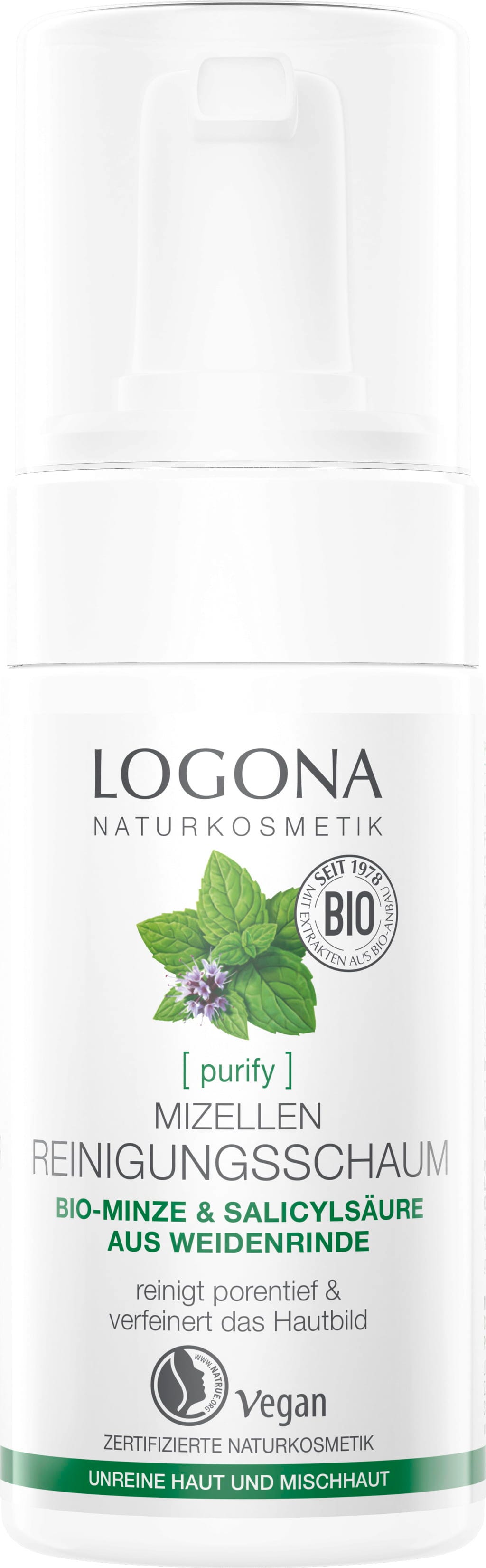 LOGONA  purify Mizellen Reinigungsschaum, 100 ml