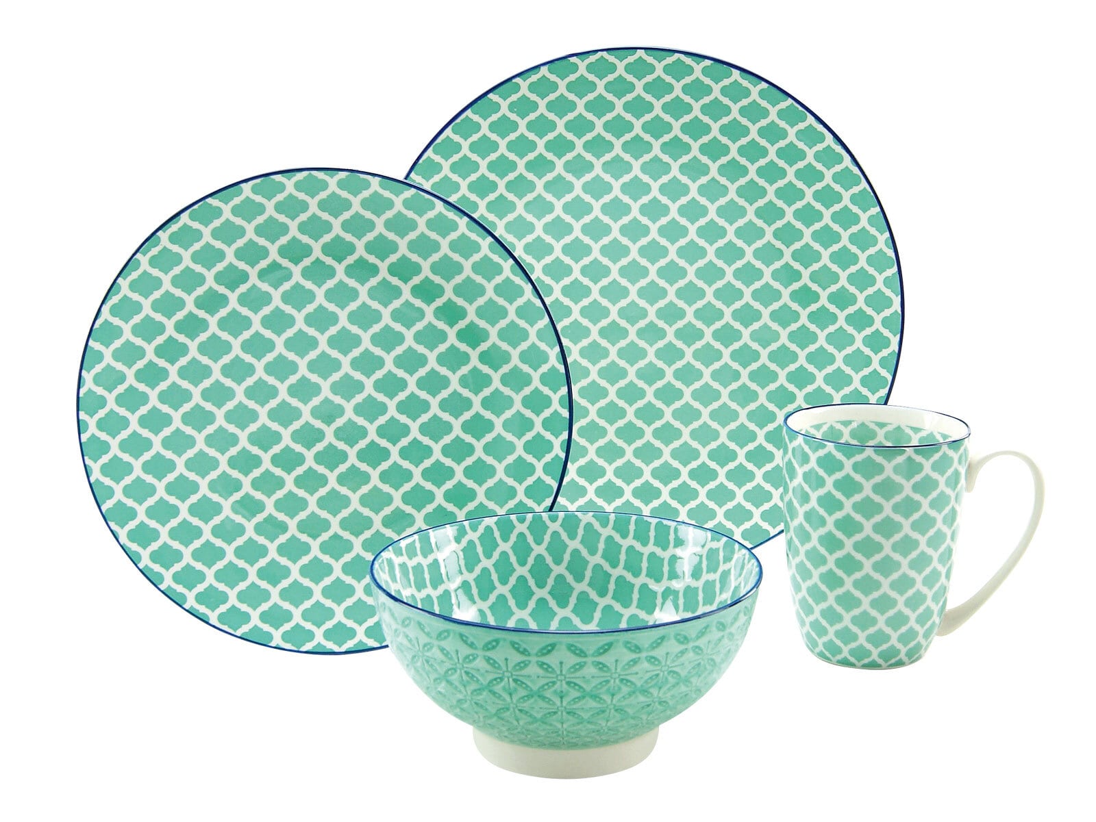 CreaTable Müslischale MEDITERRAN 4er Set 15 cm petrolblau