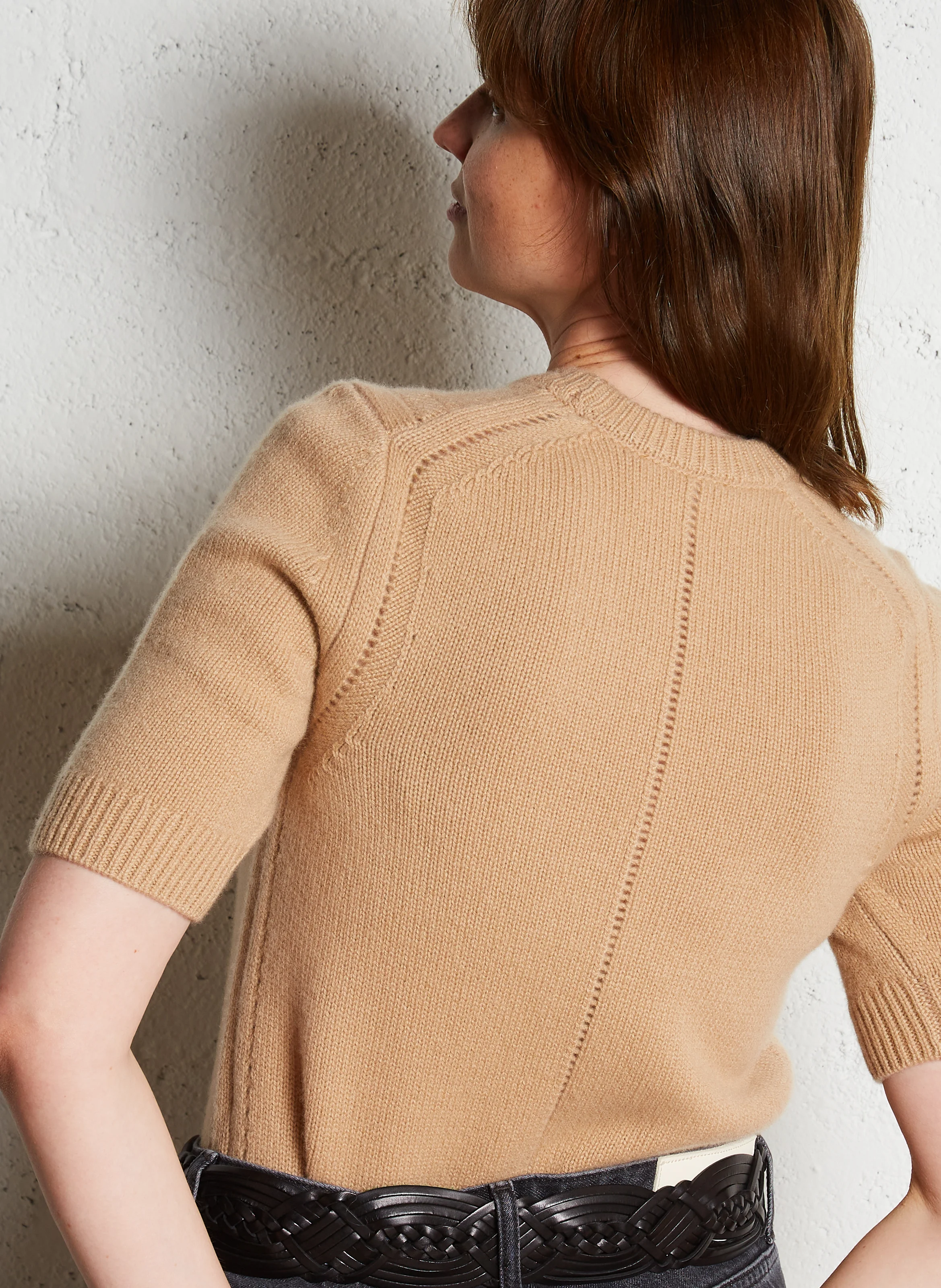 CACHMA - Pull manches courtes en cachemire | Marron