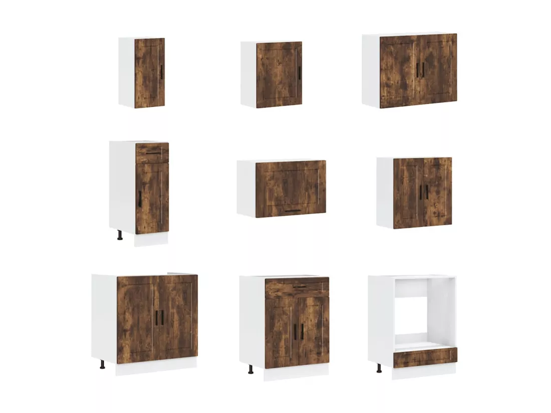 Ensemble d'armoires de cuisine 14 pcs Porto bois d'ingénierie