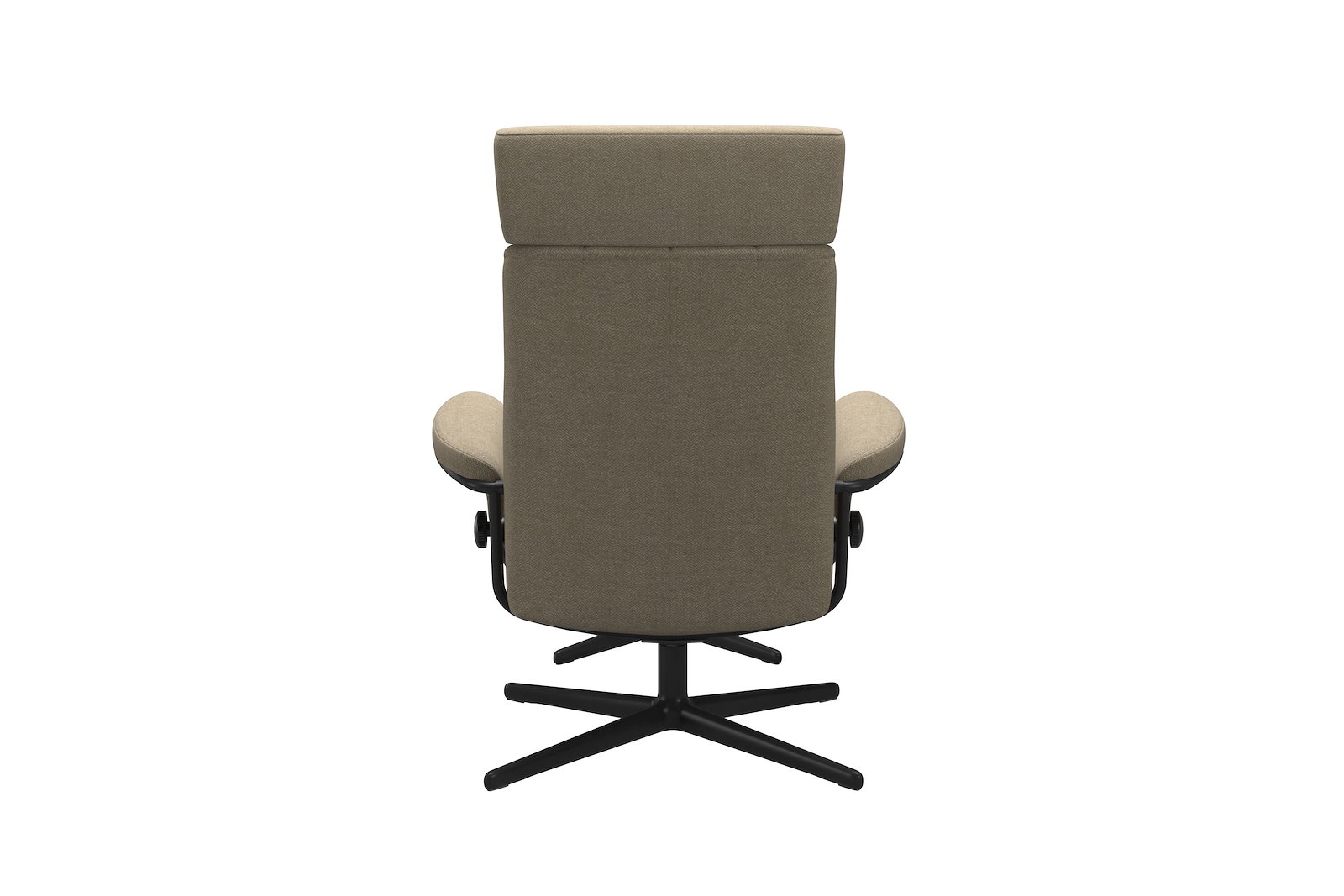 London lenestol m/krakk Tesktil Peony Beige - Cross - Matt Black