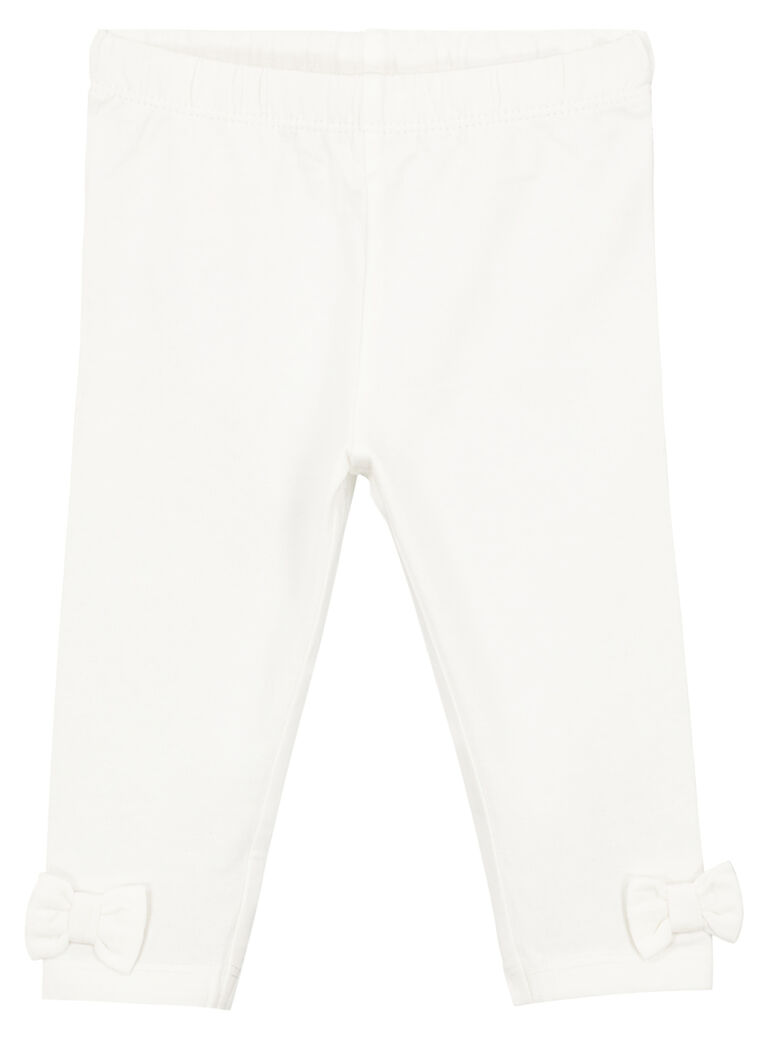 Legging blanc nœuds bébé fille
