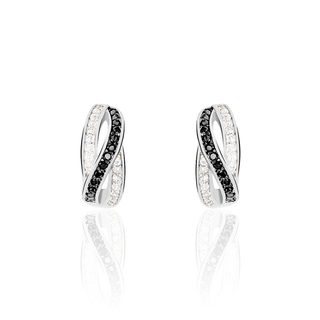 Boucles D'oreilles Puces Bethany Argent Blanc Oxyde De Zirconium