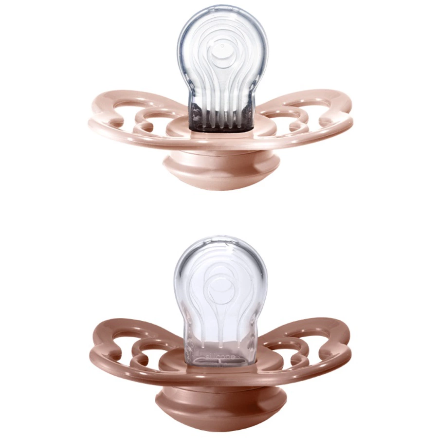 BIBS® Schnuller Supreme Blush  Woodchuck Silikon 6-36 Monate, 2 Stk.
