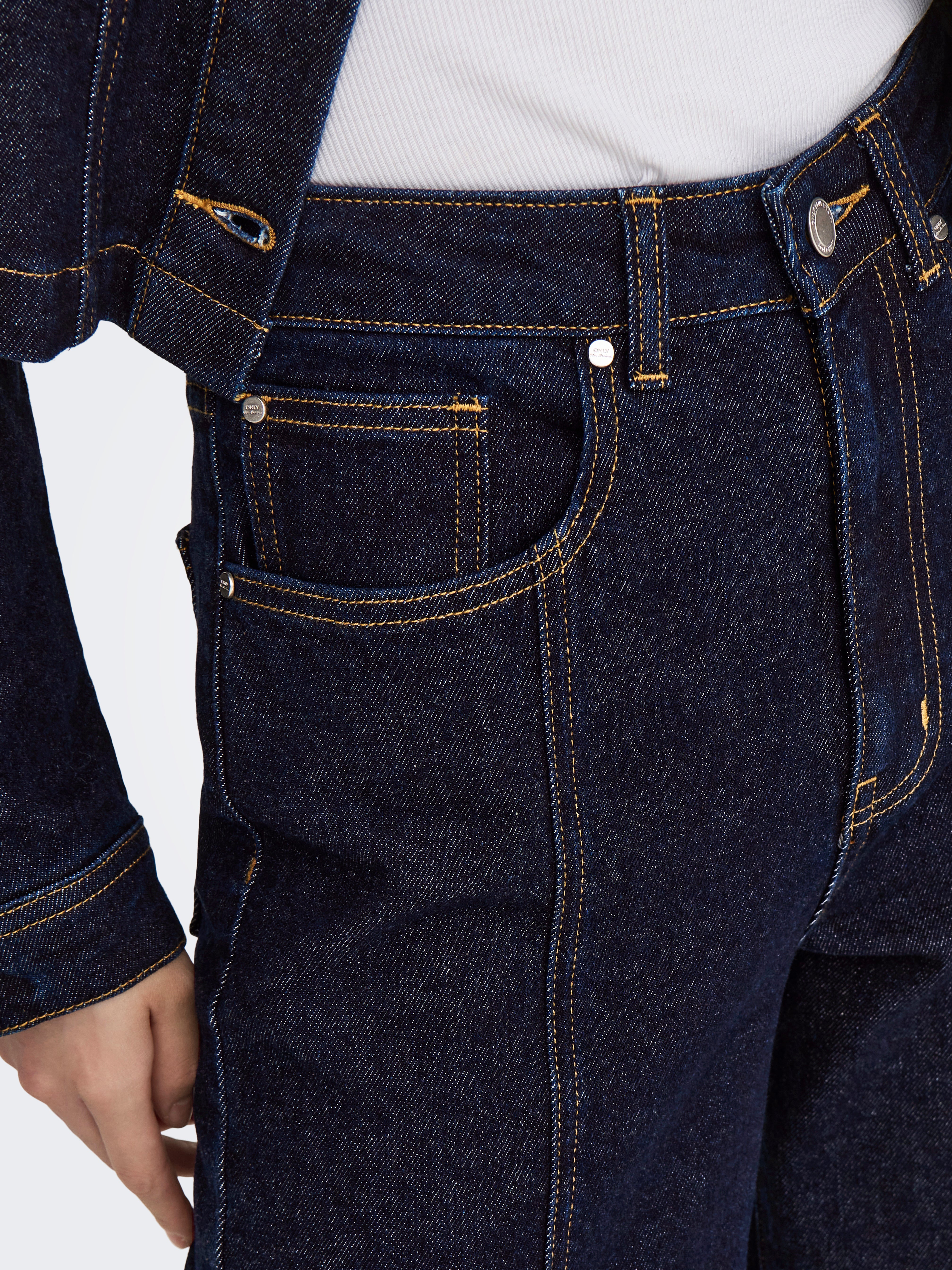 ONLHOPE Sehr hohe Taille Weiter Beinschnitt Jeans Dark Blue Denim
