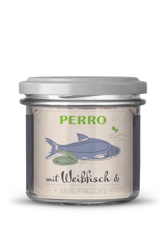 PERRO Geniesser Glas Katze SET Weißfisch mit Grünlippmuschel