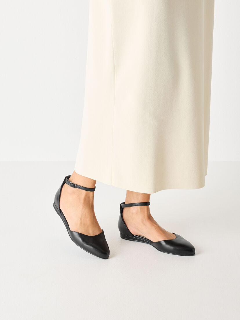 Leren Ballerina - zwart