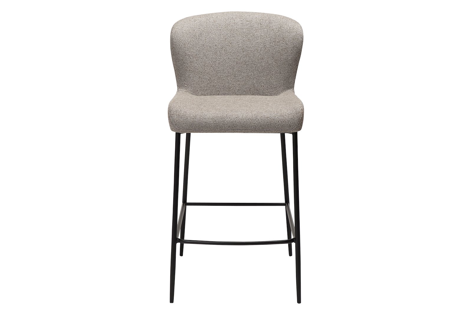 Glam counterstol Til kjøkkenøy eller lave barbord. Tekstil Bouclé Pebble Earth med sorte ben