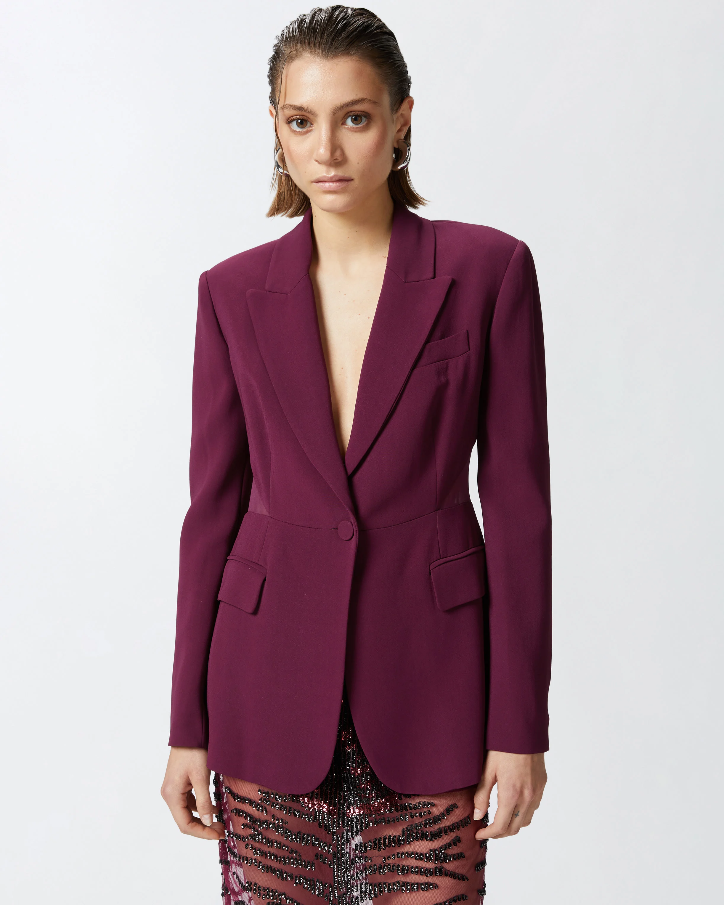 Blazer avec empiècement au dos | Rouge