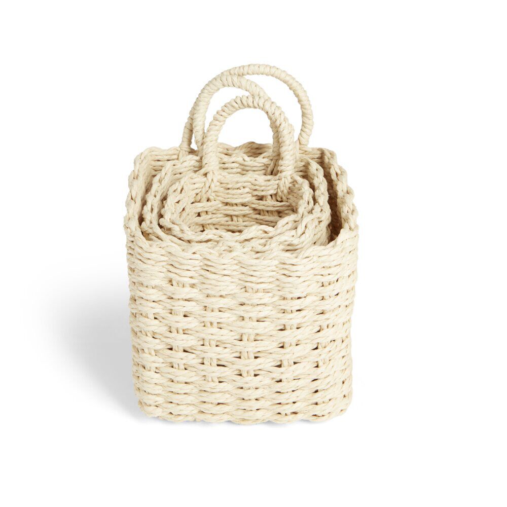 Lot de 3 panières tressées rangement salle de bain