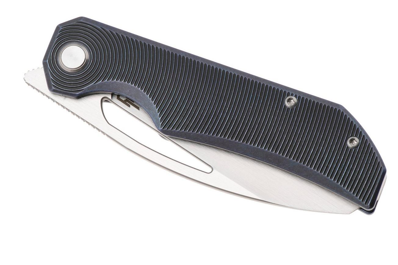 Bestech TAIPAN BT2503D Satin MagnaCut, Blue Titanium, zakmes, James Lowe design
