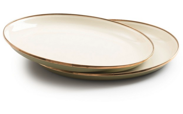 Barebones emaillierte Teller Set Enamel 2 teilig