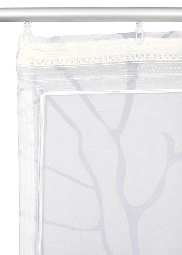 my home Raffrollo »Anna« mit Klettband Halbtransparent, Ausbrenner, Viskose