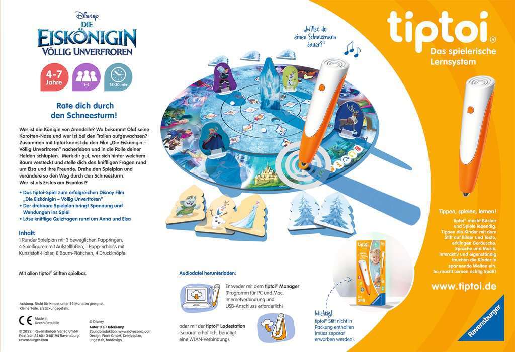 Ravensburger Spiel tiptoi® Disney Die Eiskönigin - Völlig unverfroren: Das verdrehte Wettlaufspiel