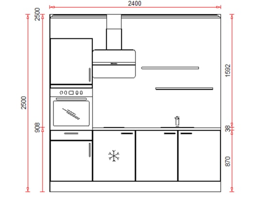 CONCEPT1 - Pack Cuisine ASTUCIO 2 CORAIL MAT - 240CM