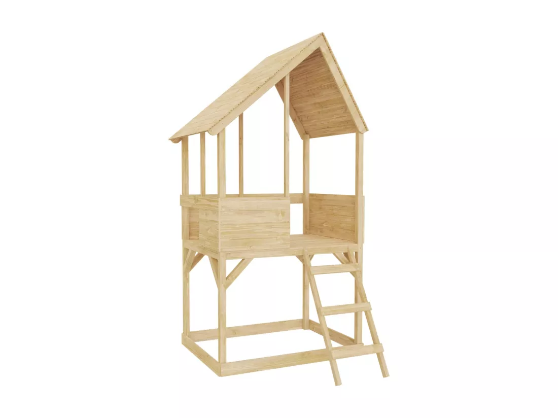 Cabane enfant sur pilotis avec bac à sable Lookout Sans glissière