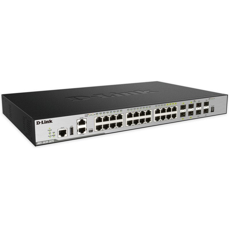 D-Link DGS-3630-28TC commutateur réseau Géré L3 Gigabit Ethernet (10/100/1000) 1U Noir