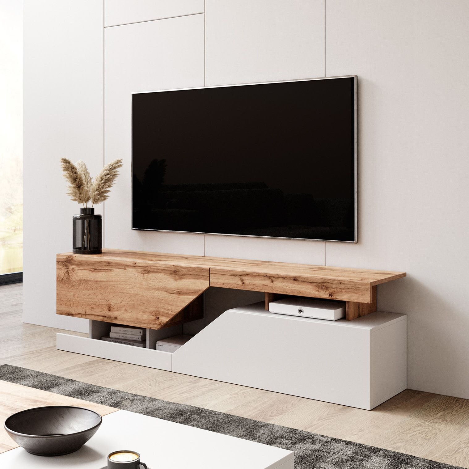 Canberra - TV-Meubel - Eiken/wit - 160 cm