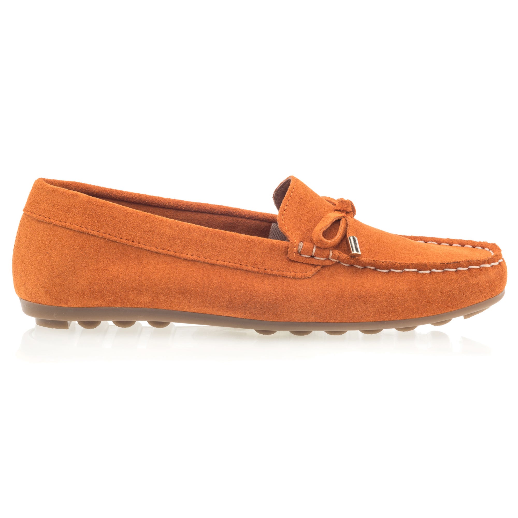 Mocassins Femme en cuir orange