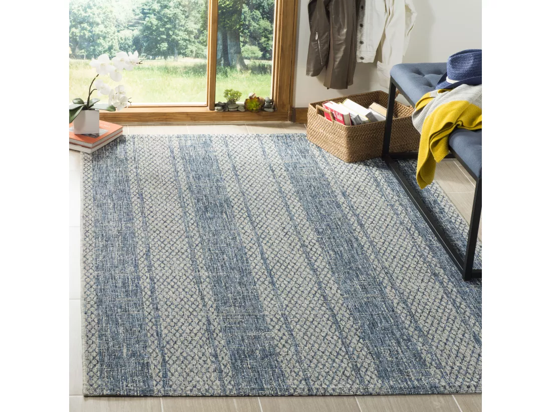 Tapis Light Grey & Blue 122 X 170 cm - Rafal