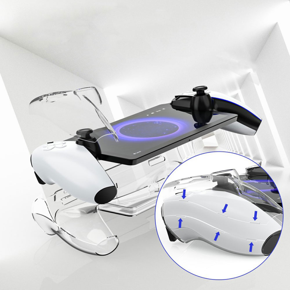 Sony PlayStation Portal Remote Player Controller Bruchsichere Vorderseite und Rückseite Silikon Case Schutzhülle (hart) - Transparent