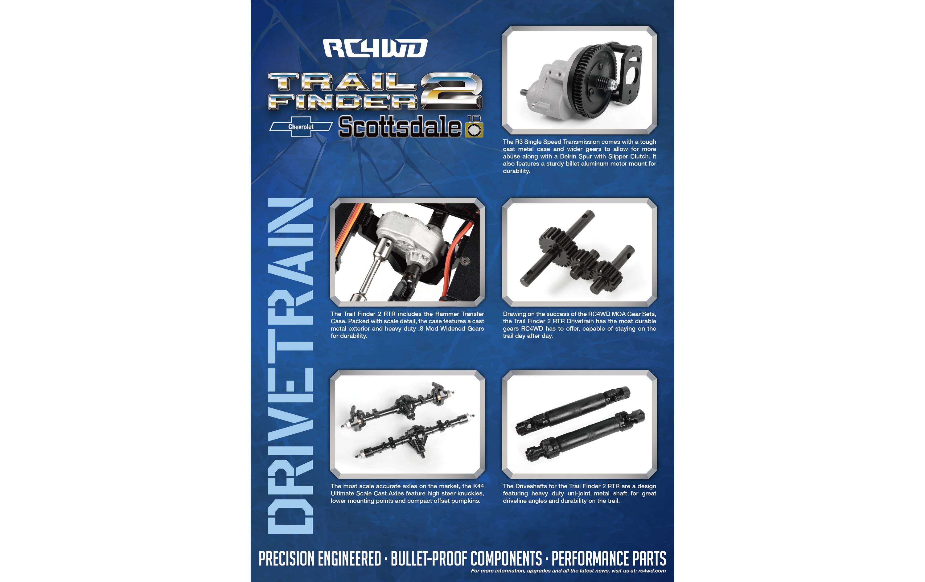 Scale Crawler Trail Finder 2 LWB Chevy K10 Blau, RTR, 1:10<br>Scale Chevrolet K10 Scottsdale Pick-up Off-Road Modell