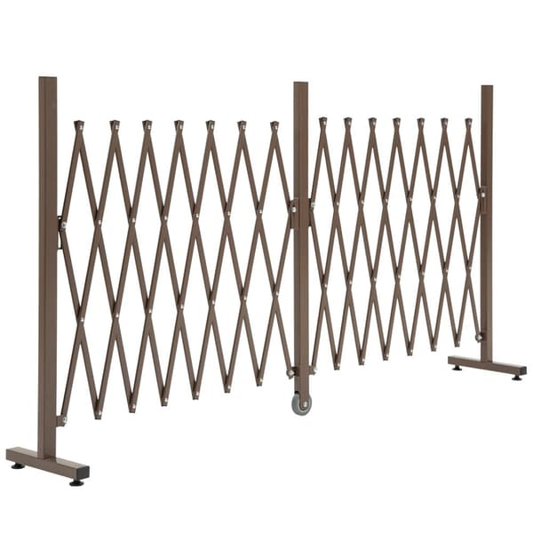 Scissor Gate Barrier Utvidbar 52-405 Cm Hage Aluminium Brun H103,5 Cm