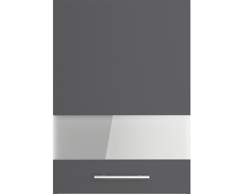 Optifit wandkast met glazen deur Ingvar420 BxDxH 50x34,9x70,4 cm antraciet mat gedemonteerd scharnier omkeerbaar (links of rechts te monteren)